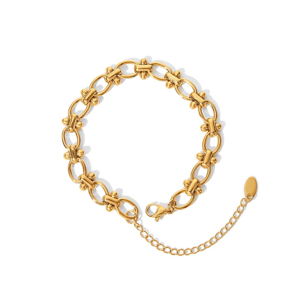 Yori Stainless Steel 18k Gold Plated Metal Bracelet Adjustable Charm Bracelet Fashion Statement Trendy Jewelry 2024 NEW
