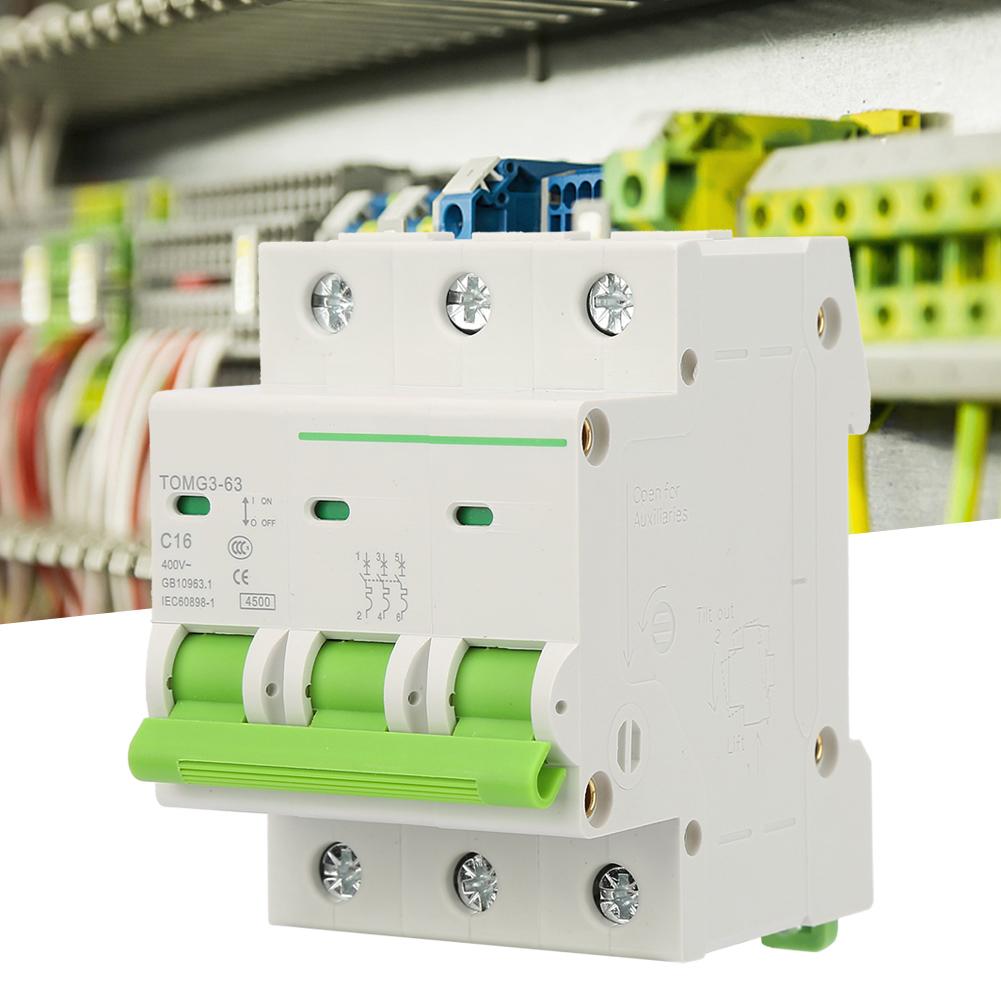 TOMG3 63 3P тип C Миниатюрный автоматический выключатель Защита от утечки Воздушный выключатель (16А)