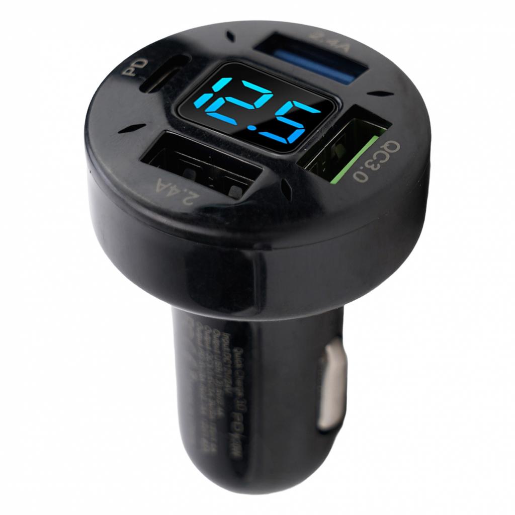 Car Charger New Voltage Monitoring 4USB Aluminum Alloy+PC