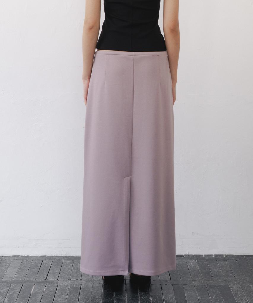 After Glow Wood Detail Drawstring Maxi Skirt_Taupe Pink