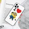 JM29 Черный мягкий чехол I love Minion для OPPO Reno 8 6 5 4 Pro Plus Find X3 A17 A3 A31 A38 A40 A53 A54 A55 A74 A76 A78 A77 A80 A94 A95 A96 Lite