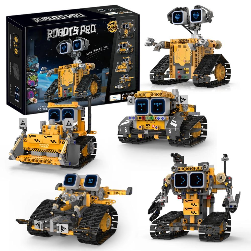 5-in-1 robot programming remote control building blocks, transformable robot model ornaments, children's holiday gifts, DIY toys
