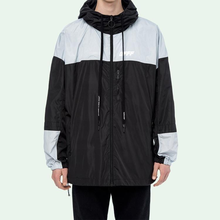 Off-White Mens Black White Splicing Jacket Men's OMEA169E19E060031091