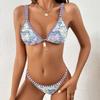 Classical Print Swimsuit 2023 Women Bikini Set Sexy Push Up Swimwear Halter Biquini Bathing Suit