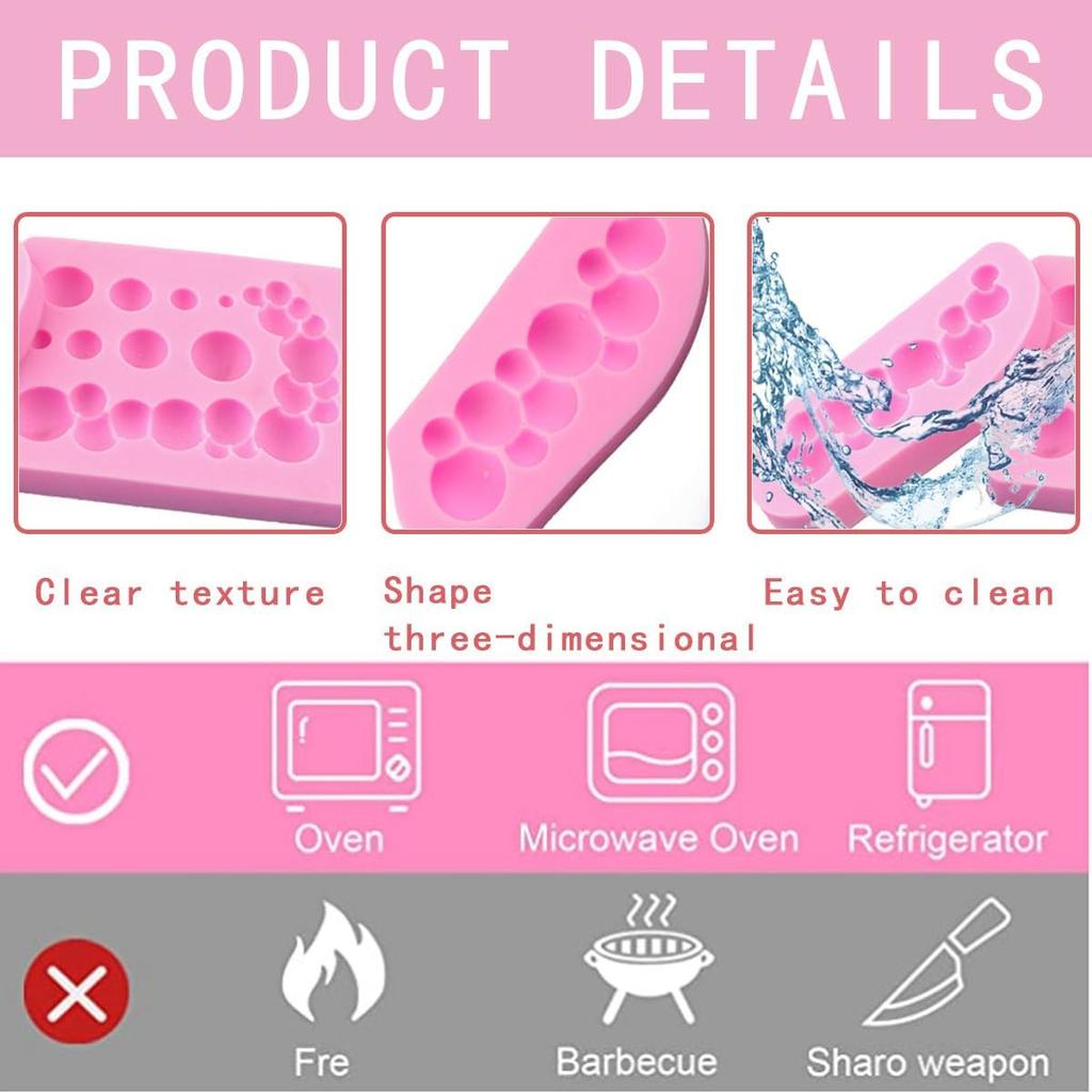 2 шт. 3D Форма для мастики с жемчугом, Полусфера, Шарик, Силиконовые Формы для мастики, Полусферическая форма, Пузырек, Декор для торта, Шоколадные формы для украшения торта