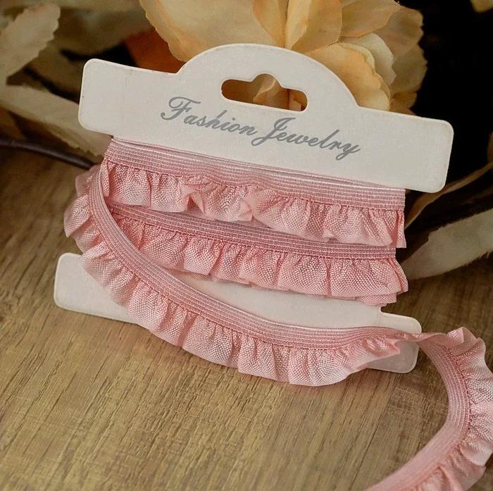 21 Color Stretchy Ealstic Ruffle Pleat Dance Shirt 1.5-2.5cm Wide Skirt Dress Edging Lace Trim Ribbon 10 Meters