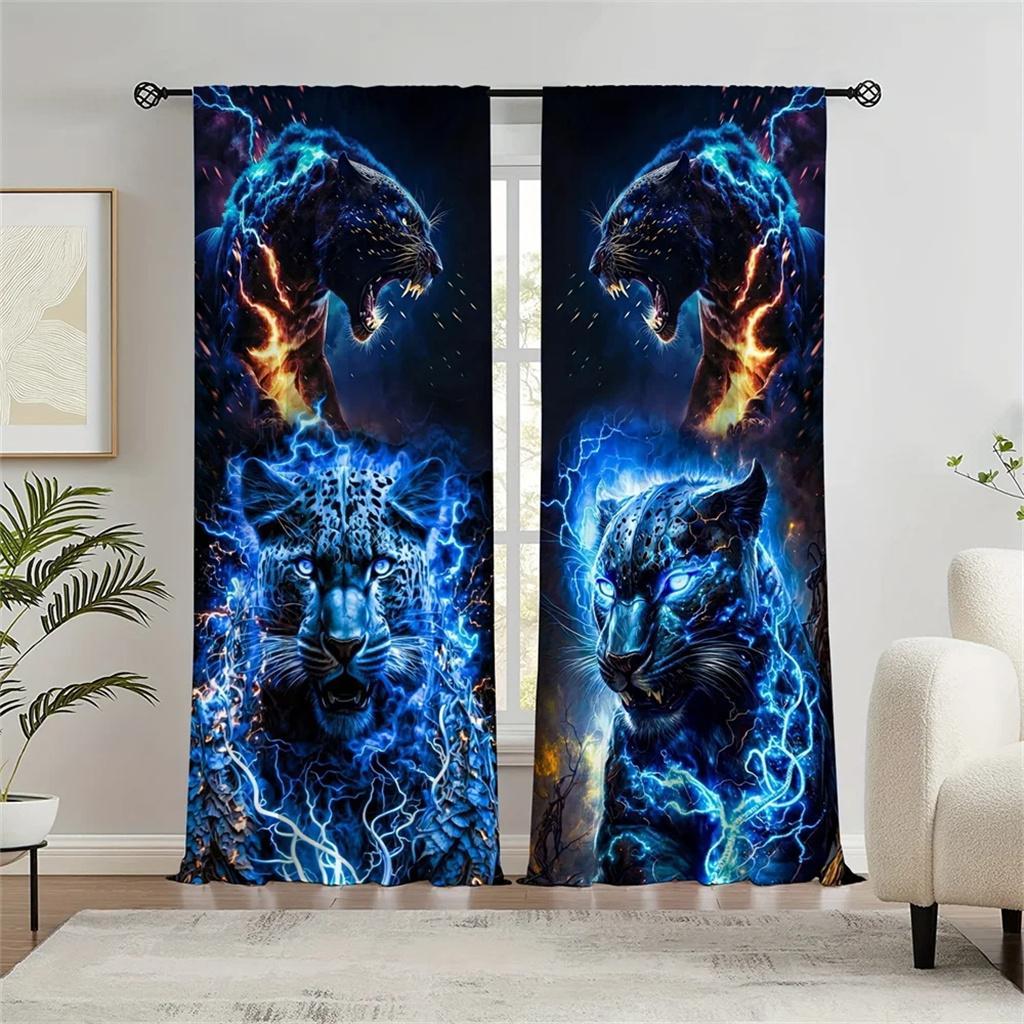 3D Sacred Blue Dragon Шторы Animal Wolf Шторы 2 панели Детская комната Спальня Декор Шторы Гостиная Балкон Декор
