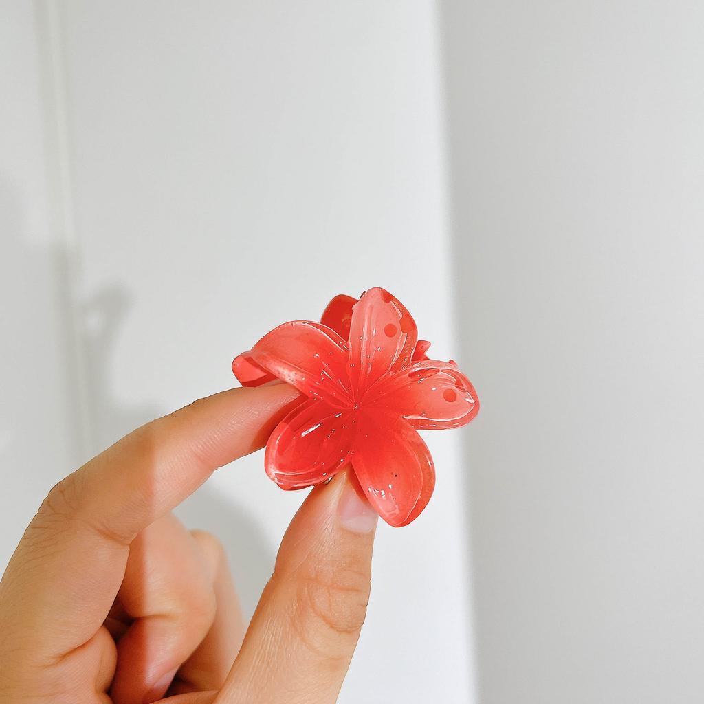 1/6Pcs Hawaiian Gradient Hair Clip Flower Hair Claws Women Small Size Fashion Headwear Hairpin Crab Barrette Hair Accessories 2025