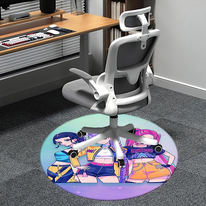 Crop Top,Graphic Tee Chair mat Round Rug-Office carpet, Machine Washable, Non-slip, Suitable for Living Rooms, Bedrooms, Entryways, and Holi