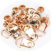 100 Set Shoelace Hook DRing Eyelet Buckle Brass Shoe Leather Bag DIY Rivet Tool Gold 9x14mm