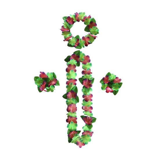 Практичные яркие цвета, дышащие сувениры для вечеринки, праздник, свадьба, пляж, день рождения, украшения, набор леев для пляжа, гавайские браслеты