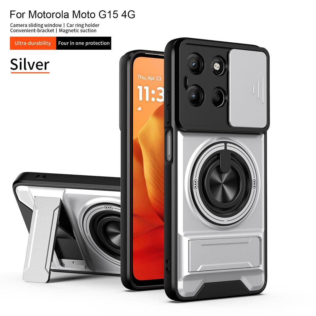 Чехол для Motorola G15 Чехол Moto G17 Чехол Moto G15 Power G17Power Магнитный держатель-книжка Magsafe Военная броня Защитная крышка для камеры