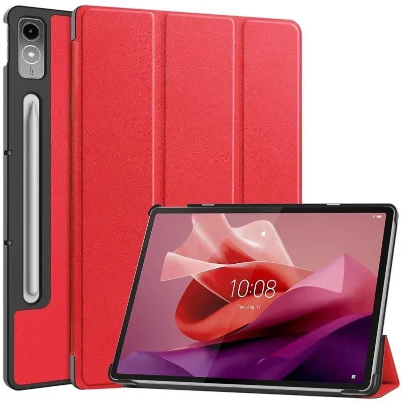 For Lenovo tab P12 12.7 Case Magnetic Tri-Folding PU Leather Stand Tablet Cover for Xiaoxin Pad Pro 12.7 12 7 inch TB371FC