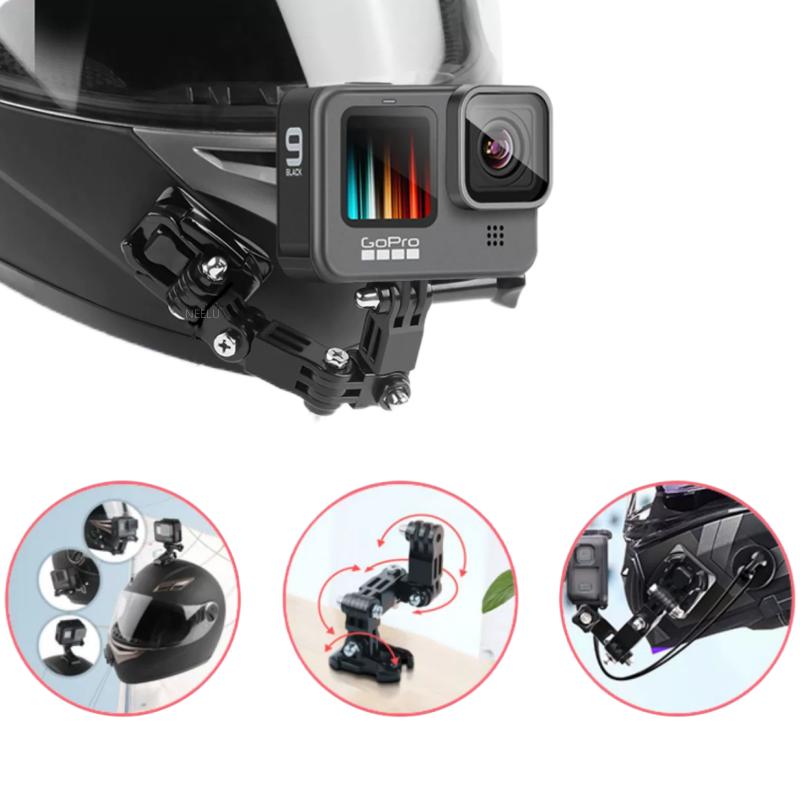 Motorcycle Helmet Mount Curved Adhesive Arm for Gopro Hero 12 10 9 8 7 5 Insta360 SJCAM Eken DJI Osmo Action Camera Accessories