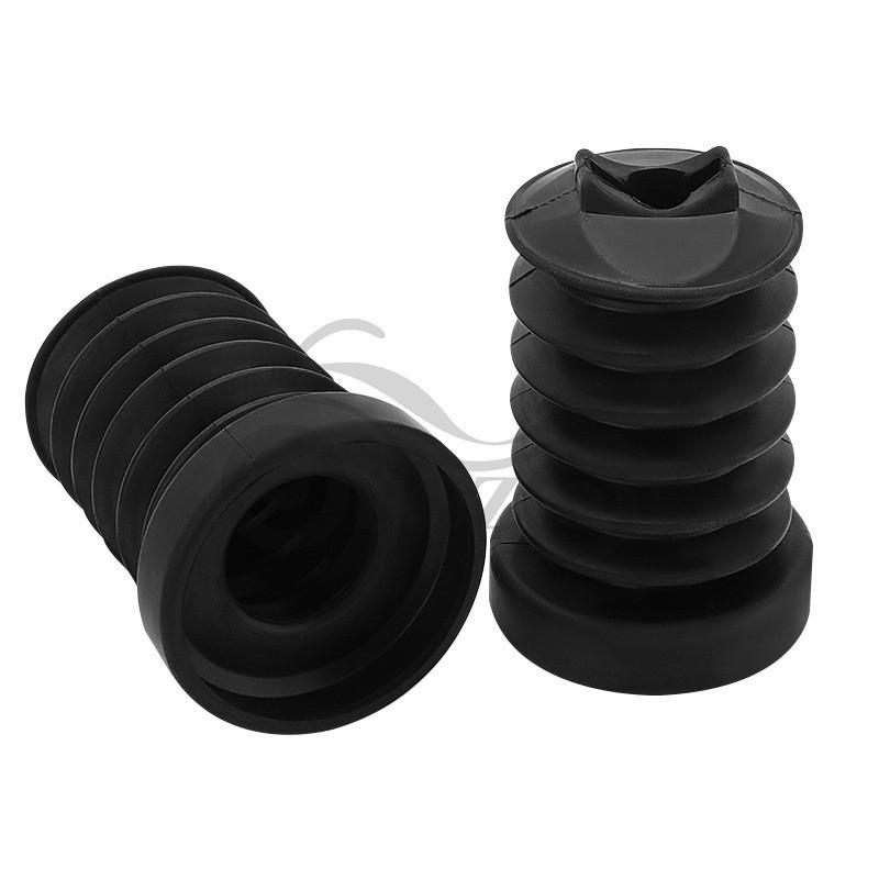 Motorcycle Rear Shock Dust Cover Set Harley Touring Models Black Rubber Pair
