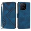 For Honor X5b Plus/Honor X5b Wallet Case Line Imprinted PU Leather Phone Cover with Strap