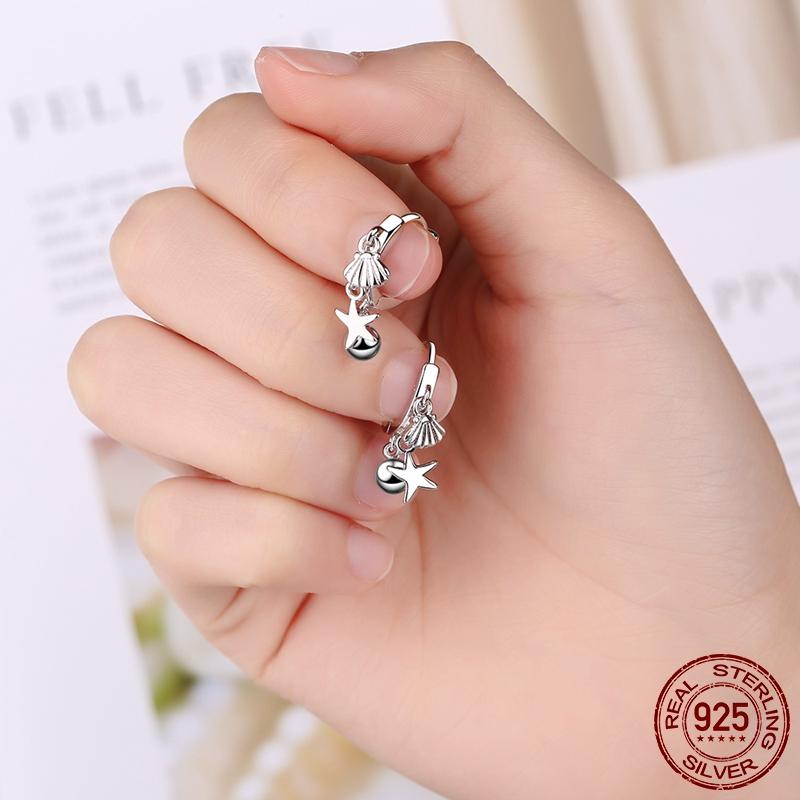 Горячие серебряные серьги-кольца 925 пробы, серебряные серьги-кольца с геометрией дельфина и следом для женщин, модные женские ювелирные изделия, подарок