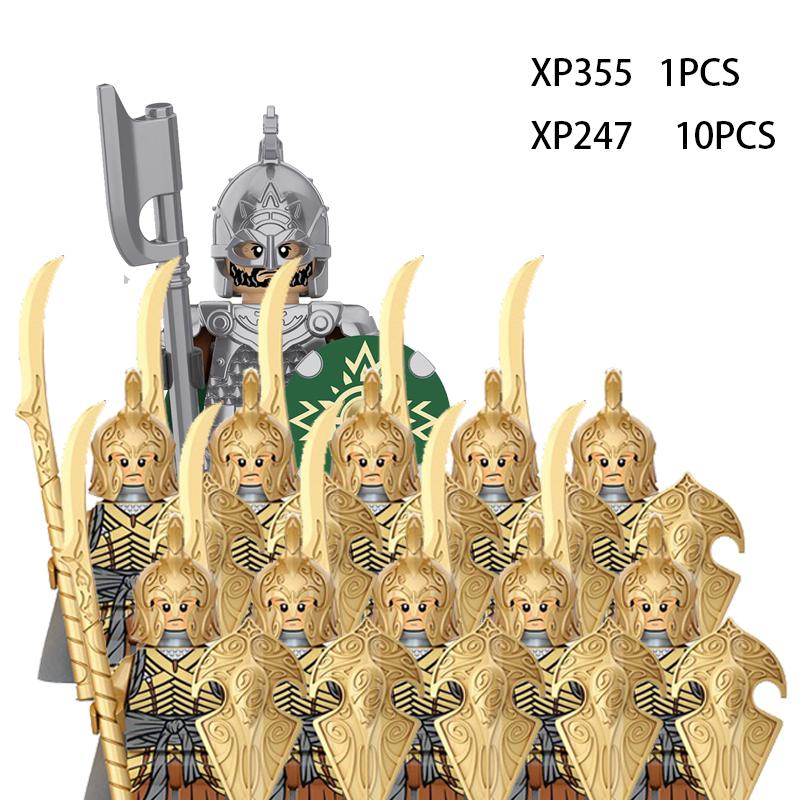 Medieval Elf Rohan Soldiers Guard Army Lotr Action Figures Mini Bricks Doll Assemble Building Blocks DIY Toys for Kid Gifts
