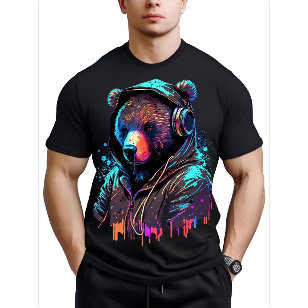 Летняя мужская футболка с 3D цифровой печатью, повседневная и удобная универсальная мужская футболка с круглым вырезом и короткими рукавами