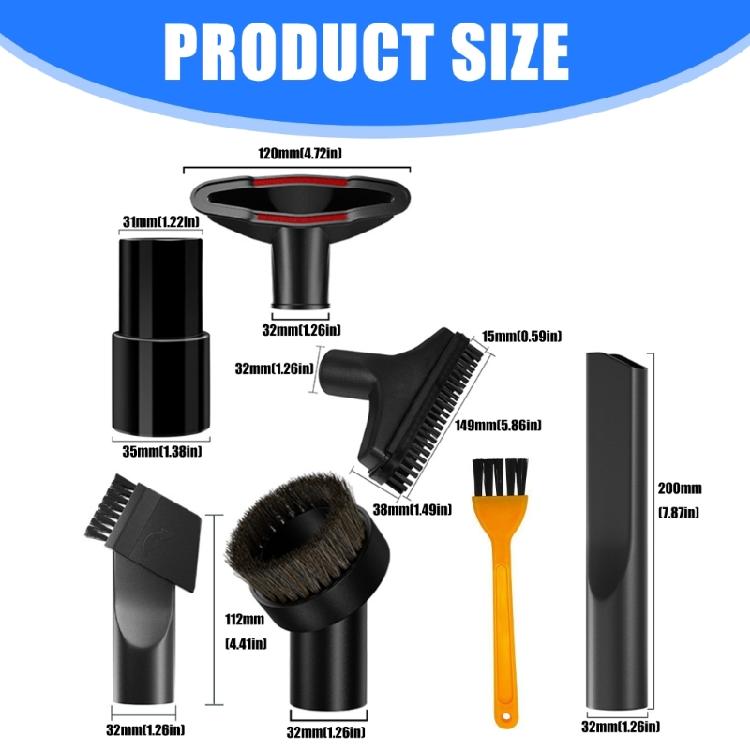 Набор насадок для пылесоса 32 мм Щелевая насадка Насадка для автомобиля Щетка для обивки Аксессуары для удаления пыли и волос