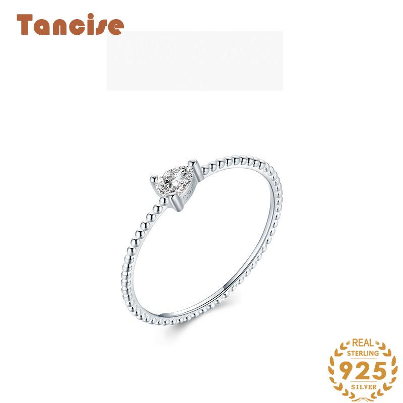 Tancise Classic стерлингового серебра 925 пробы кольцо с цирконом женские ювелирные изделия свадебное обещание вечерние подарок