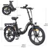 HillMiles MilePort 1 Foldable E-Bike, 250W Motor, 100KM Range, 36V13Ah Battery, 20” Fat Tires, Perfect for City Commutes and Off-Road Adventures