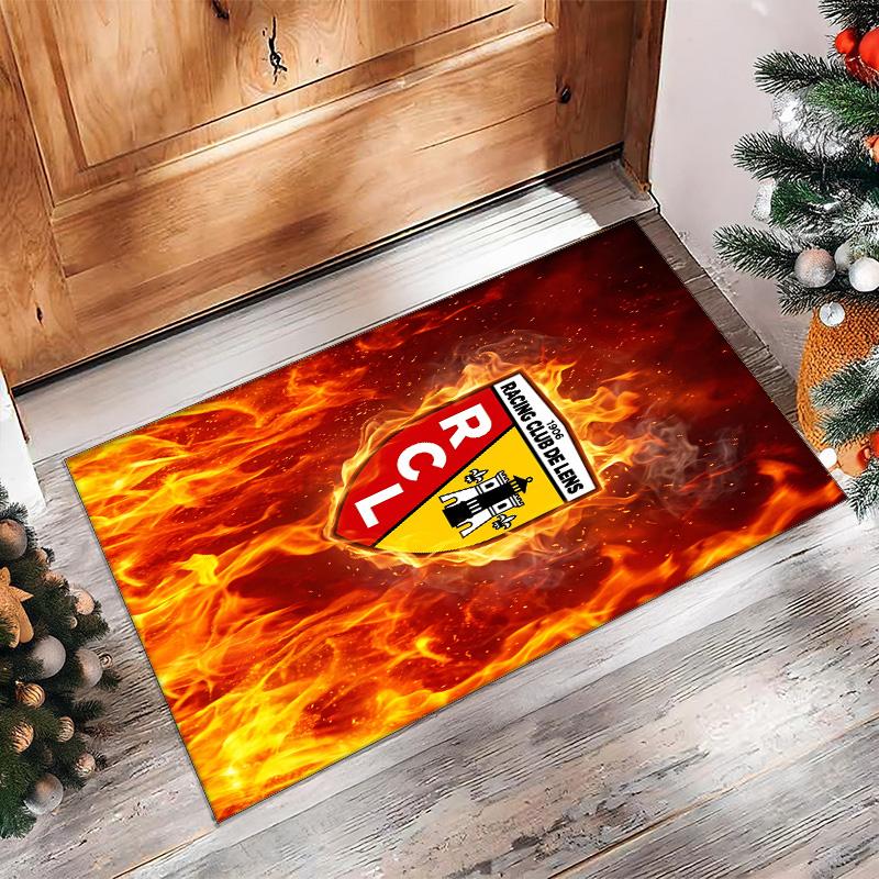 Lens FC Soccer Football Pattern Soft Area Rug Non Slip Indoor Floor Carpet Sports Decor Mat for Bedroom