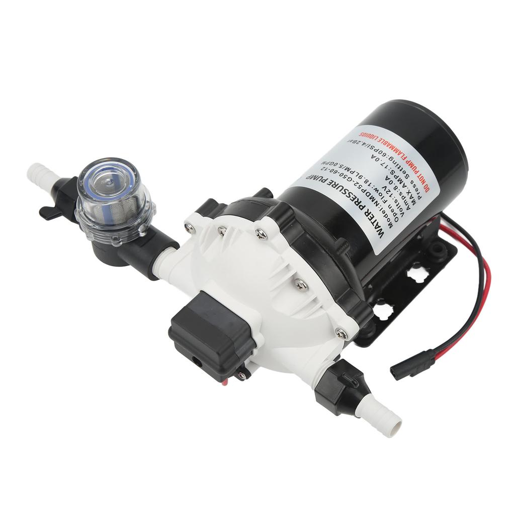 12V Self Priming Diaphragm Pump High Flow 5.0GPM 60PSI Efficient Water Pump for RV Yacht