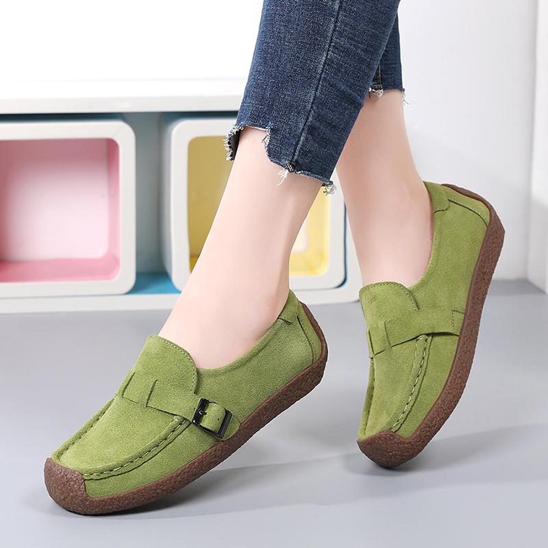 Fashion Large Size Women's Shoes Snail Shoes Suede Mother Shoes Women's Slip-on 35-43