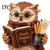 Уникальные подарки для книголюбов 2 шт. Фигурки совы для чтения из смолы, Статуэтка, сидящая на краю книжной полки, с очками, Декор для полки в лесном стиле и Книга,