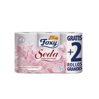Туалетная бумага Foxy Silk, 3 слоя, 4 шт., 2 рулона