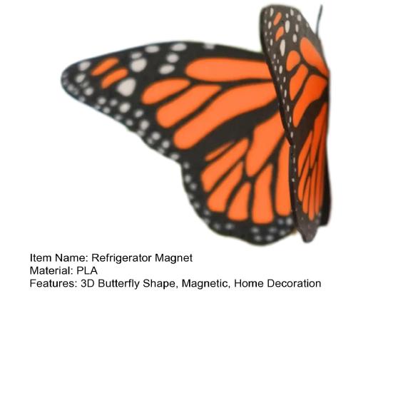 Магнит на холодильник «Бабочка», напечатанный на 3D-принтере, сделай сам, украшение для дома, кухни, шкафчика, холодильника, монарх, махаон, голубая бабочка, магнитное украшение, орнамент