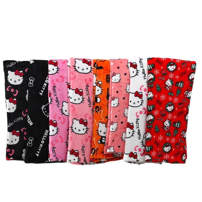 Женские Пижамные Штаны HelloKitty Мультяшные Флисовые Штаны для Отдыха на Хэллоуин Теплые с Флисовой Подкладкой Осень Зима