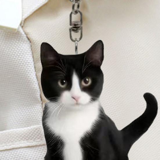 Акриловые брелки для ключей в виде кота, подвеска на зеркало заднего вида автомобиля, автомобильная сумка, кольца, подвеска, украшение для ключей в виде кота для салона автомобиля, аксессуары