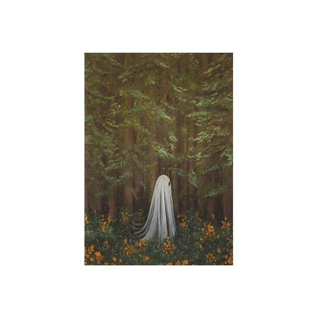 Vintage Midnight Conjuration And Spooky Ghost Wall Art Canvas Painting Halloween Magic Witch Spellbook Art Poster Print