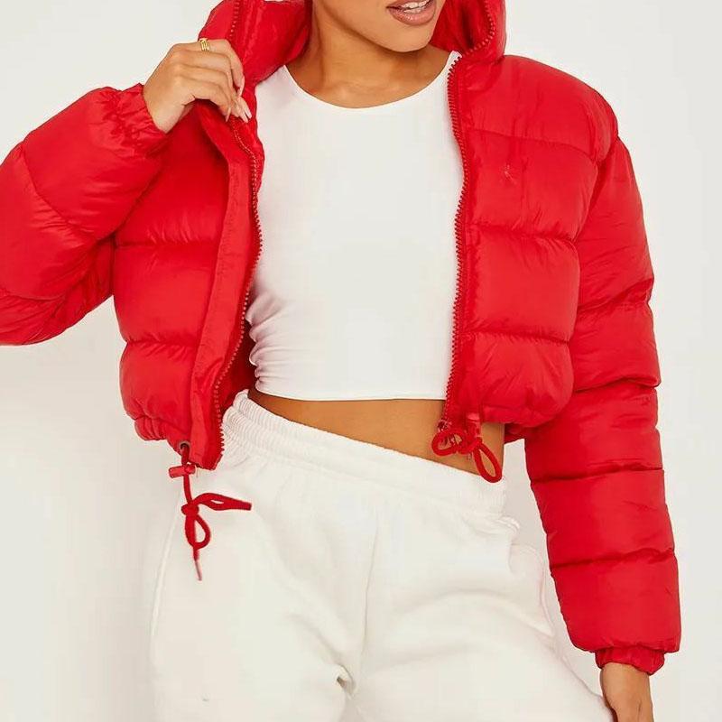 Зимние теплые куртки с воротником-стойкой и длинными рукавами на молнии, короткие хлопковые стеганые куртки