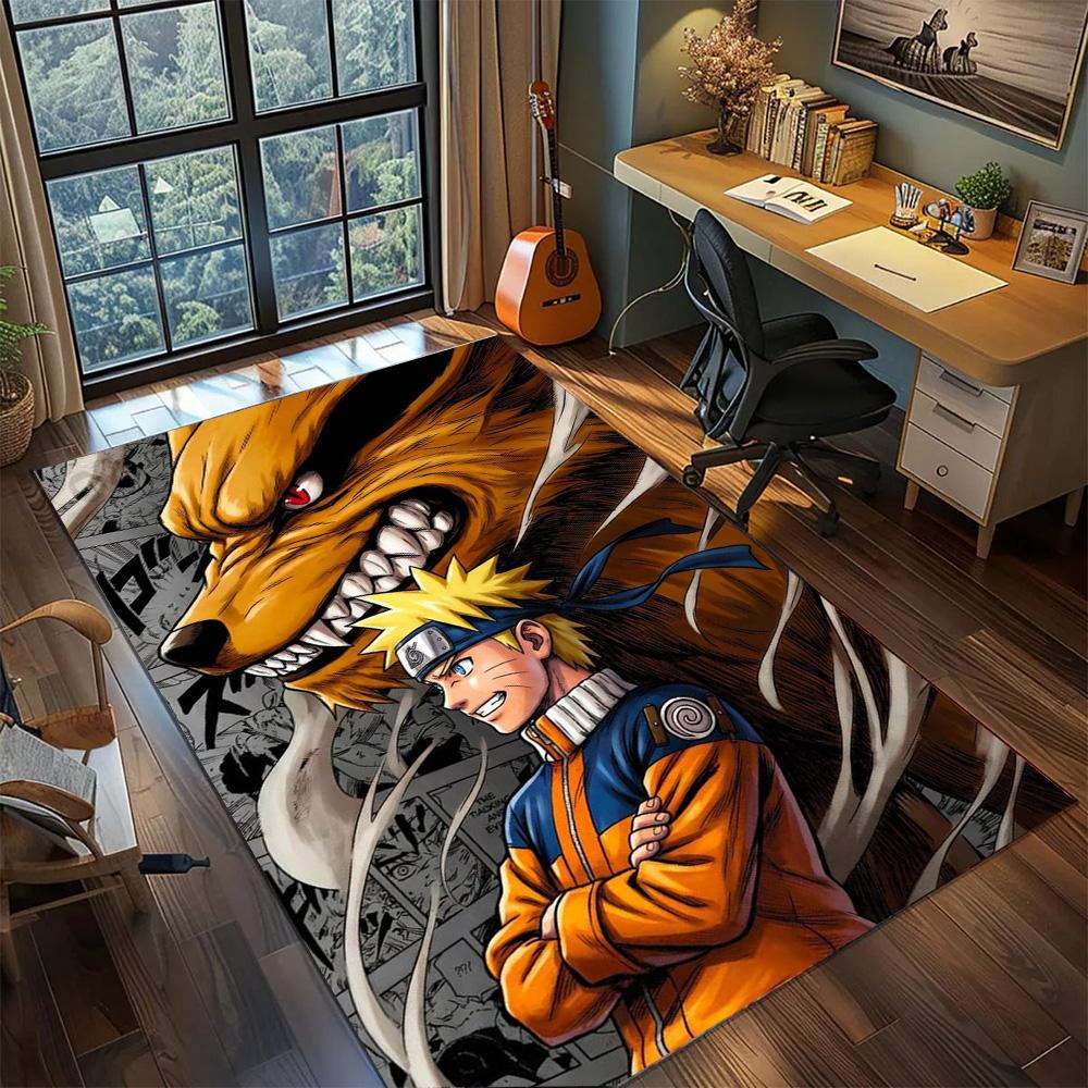 Naruto Uzumaki Washable Big Coverage Rug Carpet, Non Slip Floor Mat for Home Bedroom Gamer Room Decor.-TING
