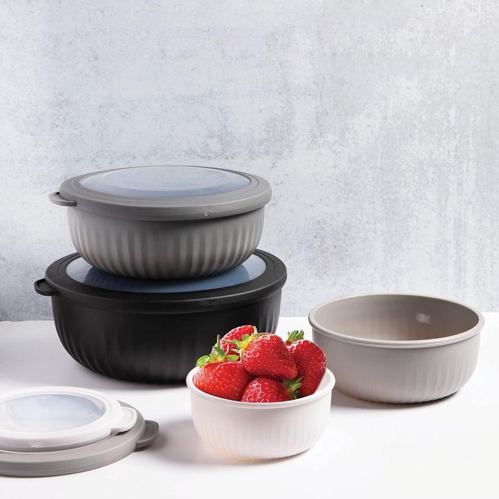 4 pieces/set Food Grade Salad Bowl Stacking Refrigerator Preservation Box Portable Crisper Outdoor