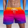 Мужские летние плавки, быстросохнущие шорты с карманами и пляжные шорты с градиентным принтом