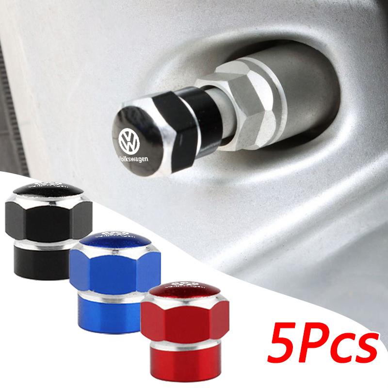 5Pcs Car Wheel Tire Valve Caps Air Stem Lavida Rline Tyre Plug For Volkswagen VW GTI Golf 7 Polo Tiguan Passat Jetta AccessoriesPC5