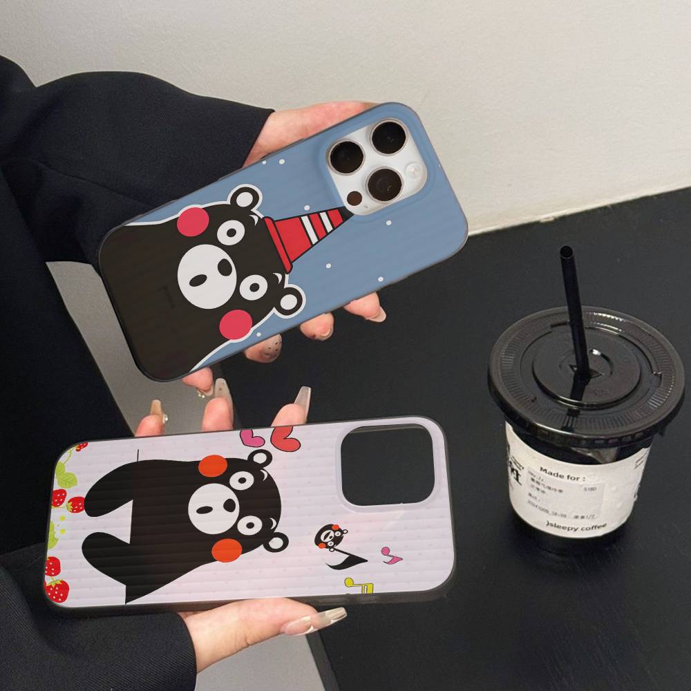 Kumamon Phone Case For IPhone 17 16 15 14 13 12 11 Corrugated Frosted Soft Cover Anti-Slip