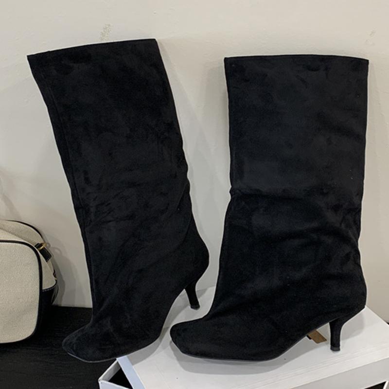 Модная обувь Eilyken Большой размер 44 Уличный панк стиль Круглый носок Женские ботфорты Сексуальная обувь на тонком каблуке Зимние женские современные длинные ботильоны