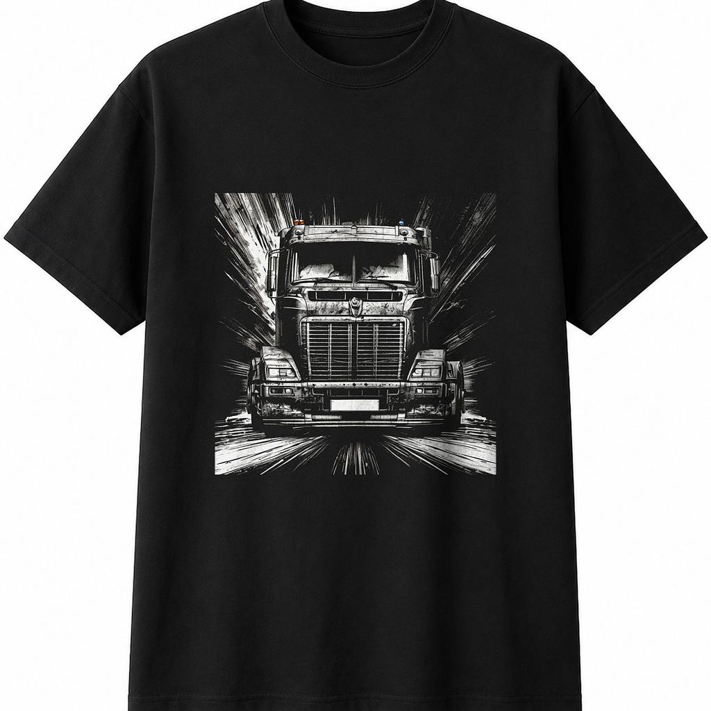 Charcoal HGV Lorry Retro Mens Womens T-Shirt Motoring Unisex Novelty Gift Tee