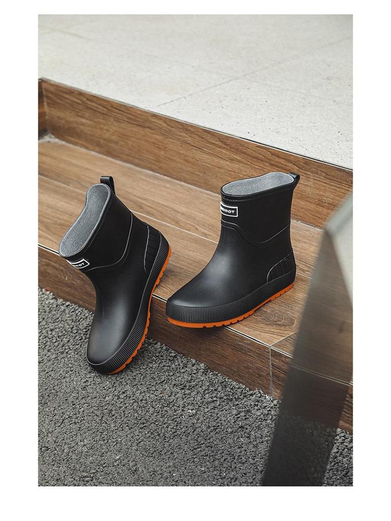 Women's Non-Slip Mid-Calf Japanese Rain Boots - Fashionable Waterproof Outerwear Shoes