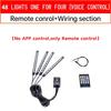 RGB APP LED Remote Control Flexible Waterproof Sound Control 12V Motorcycle Decorative Light Bar Car Atmosphere Footlight