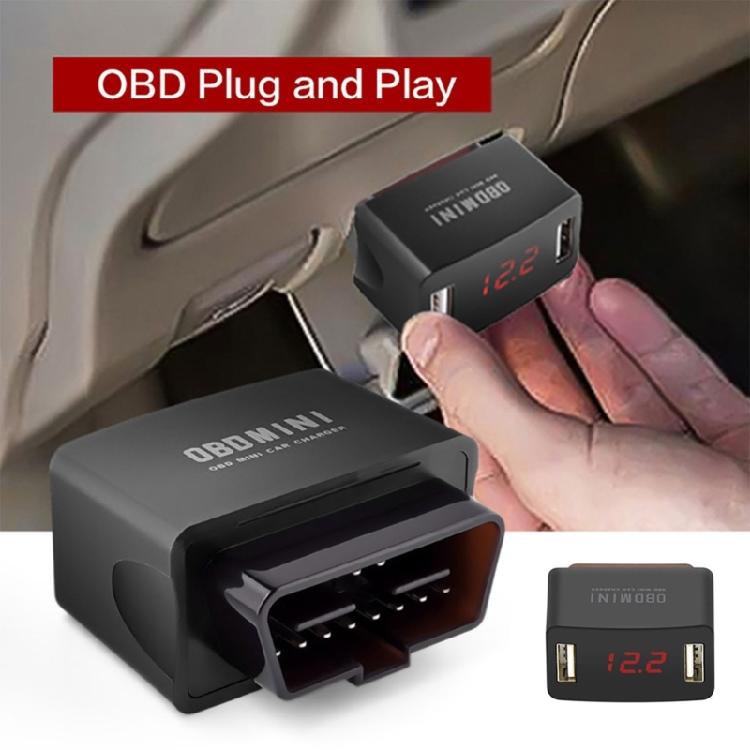 Автомобильное зарядное устройство OBD с двумя портами, адаптер для зарядки телефона, OBD2 разветвитель 12В 24В