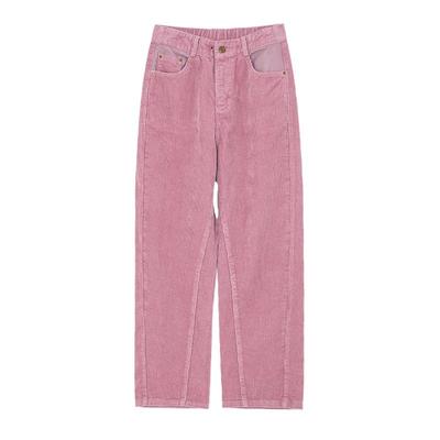 Вельветовые брюки-бананы для женщин Осень Новые С высокой талией Прилегающие Маленькие Свободные и Универсальные Повседневные брюки-гаремы