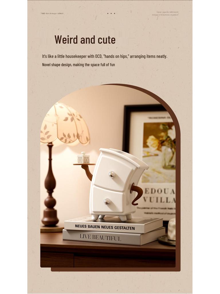 Забавный шкаф для хранения в китайском стиле: Милый многослойный органайзер с ящиками, руки в боки