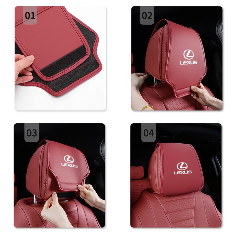 2Pcs Car Seat Headrest Cover Anti-Dirty Elastic Protective Dust Cover For Lexus ES300h Ct200h NX300h RX450h IS430 UX250h IS460 QQ6