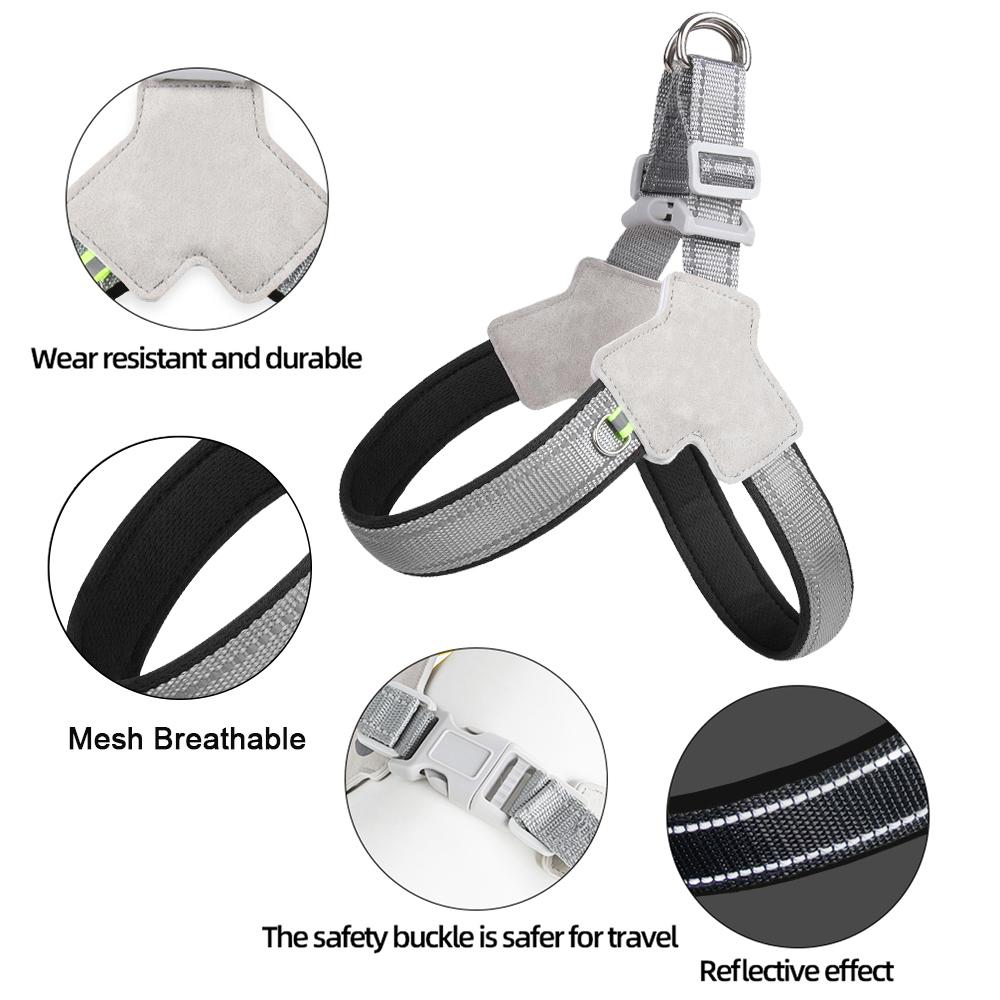 Dog Vest Harness Mesh Breathable Chest Strap For Small Dogs Cats Reflective No Pull Puppy French Bulldog Pet Outdoor Supplies